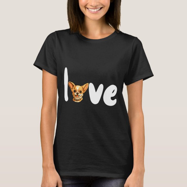 Camiseta Chihuahua Dog Love For Valentines Day  (Frente)