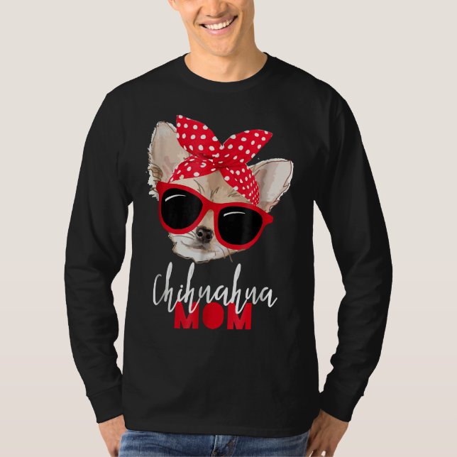 Camiseta Chihuahua Dog Mãe Óculos escuros Png (Frente)