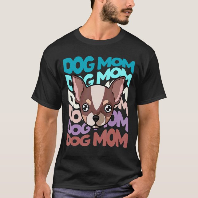 Camiseta Chihuahua Dog Mãe Retro Vintage Dog Mama (Frente)