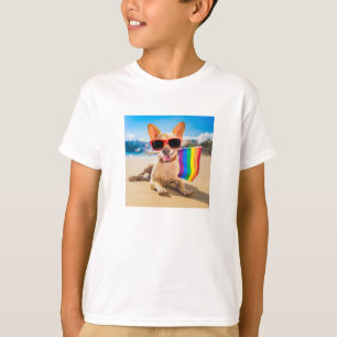 Camiseta Chihuahua Dog na praia