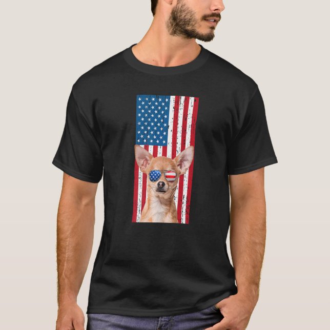 Camiseta Chihuahua Dog Para Homens Brown Chiwawa Americano (Frente)