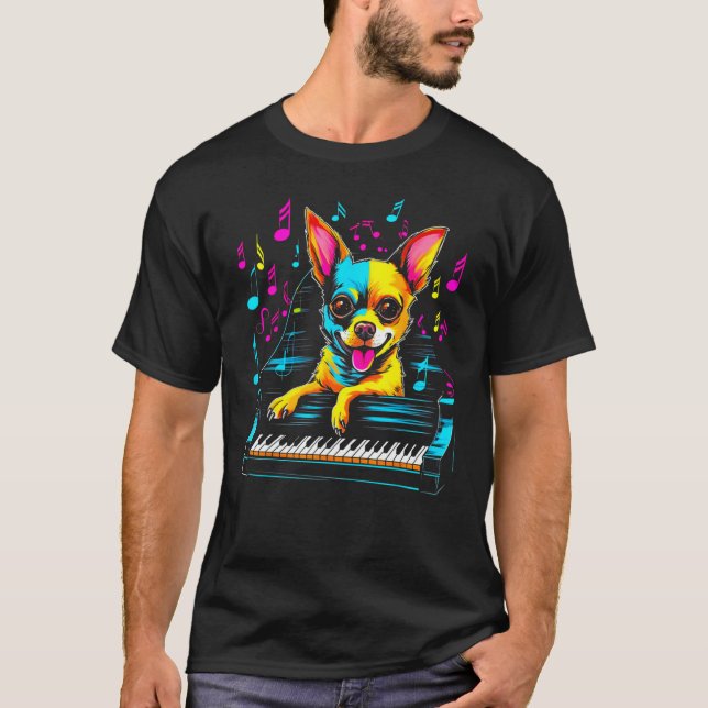 Camiseta Chihuahua Dog Piano (Frente)