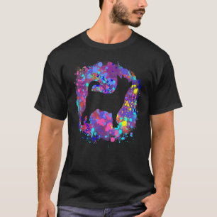 Camiseta Chihuahua Dog Pink Watercolor Splatter Art Love