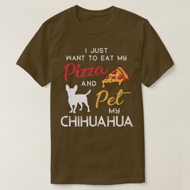 Camiseta Chihuahua Dog Pizza dono do amante Natal Aniversár (Frente do Design)