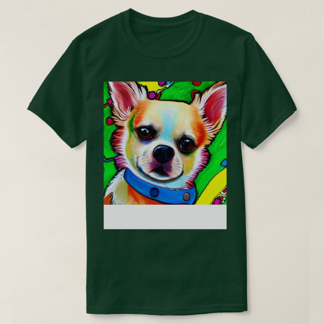 Camiseta Chihuahua Dog Rainbow Painting (Frente do Design)
