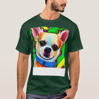 Camiseta Chihuahua Dog Rainbow Painting