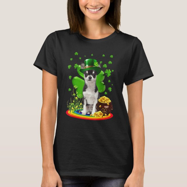 Camiseta Chihuahua Dog Shamrock St Patricks Day Dog Irish G (Frente)