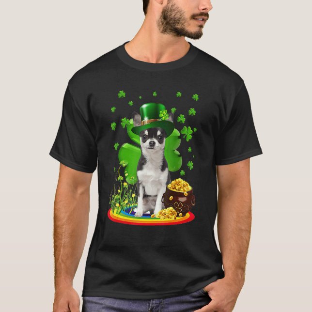 Camiseta Chihuahua Dog Shamrock St Patricks Day Dog Irish G (Frente)