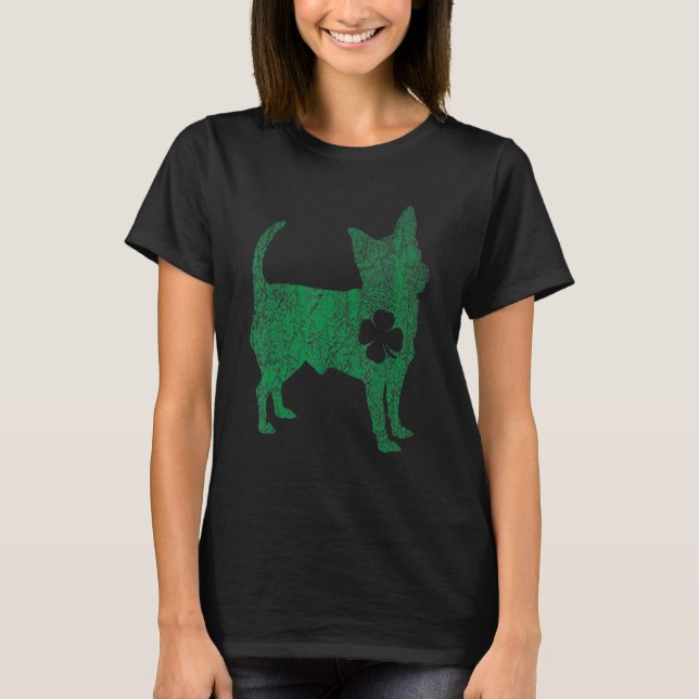 Camiseta Chihuahua Dog Shamrock St Patrick's Day Saint Padd (Frente)