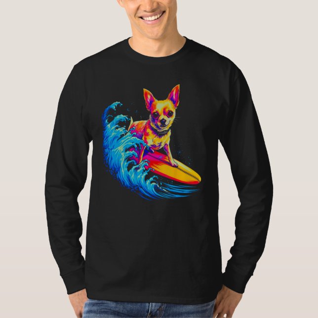 Camiseta Chihuahua Dog Surfing (Frente)
