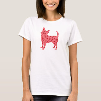 Camiseta Chihuahua dos corações dos namorados