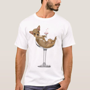 Camiseta Chihuahua em Copktail Glass