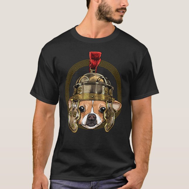 Camiseta Chihuahua Em Helmet Roman Centurion Legionnaire Do (Frente)