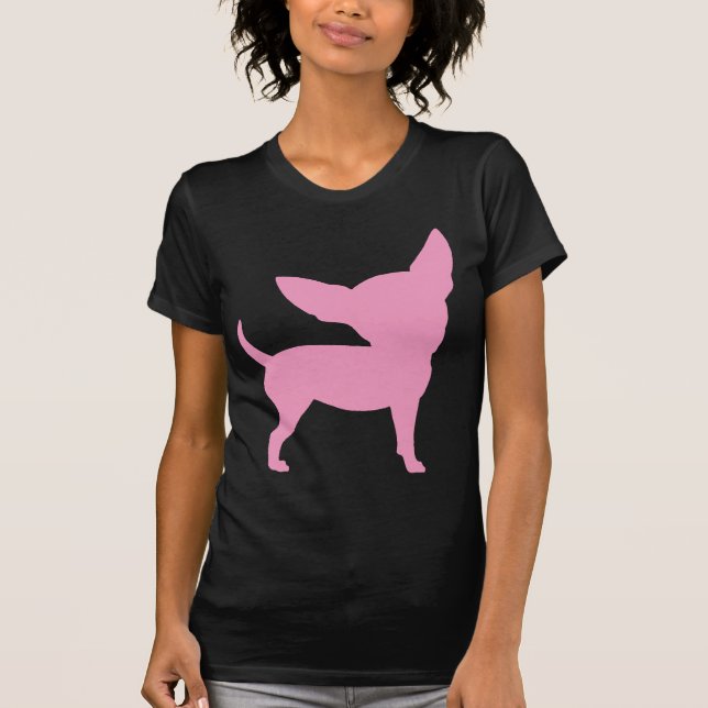 Camiseta Chihuahua engraçada cor-de-rosa (Frente)