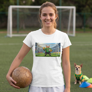 Camiseta Chihuahua Engraçado Goleiro de Futebol