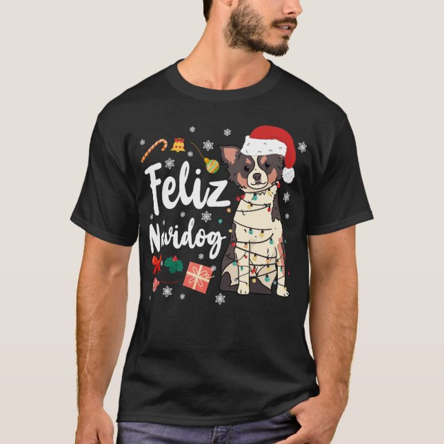 Camiseta Chihuahua Feliz Navidog Natal (Frente)