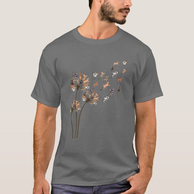 Camiseta Chihuahua Flower Fly Dandelion Chihuahua Funny (Frente)