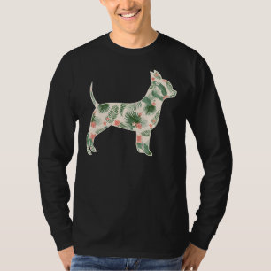 Camiseta Chihuahua Flower Girl Print Floral Dog Hawaiian Wo