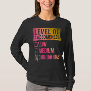 Camiseta Chihuahua Funny Level Of Chihuahuas In Watercolor