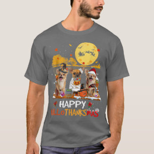 Camiseta Chihuahua Happy Hallothanksmas Halloween Thanksgiv