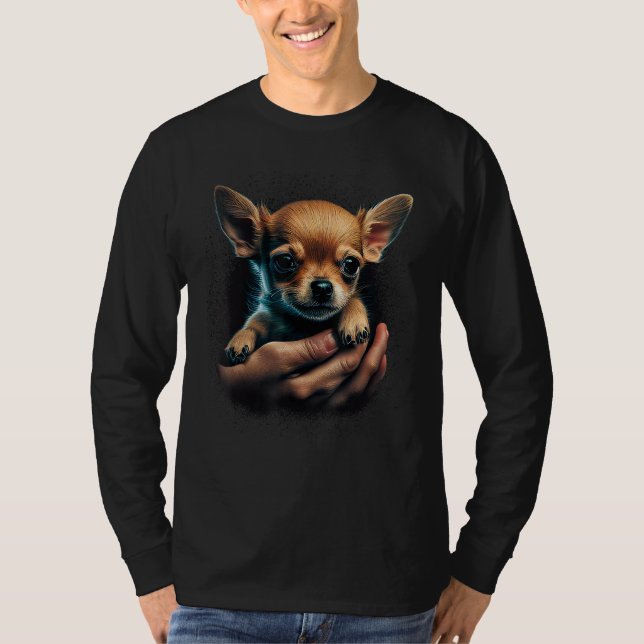 Camiseta Chihuahua Hug Puppy  Cute Dog Love (Frente)