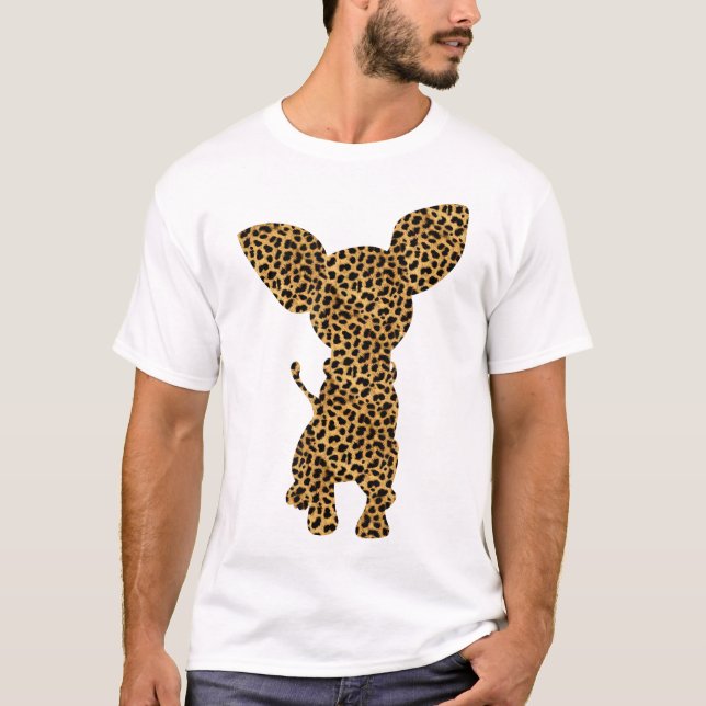 Camiseta Chihuahua Leopard Print Dog Pup (Frente)
