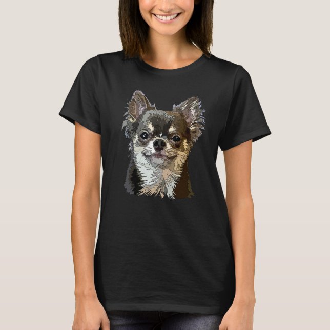 Camiseta Chihuahua Long Hair Funny Chihuahua Long Haired Ch (Frente)