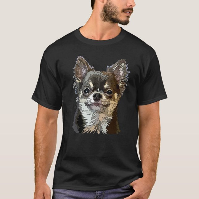 Camiseta Chihuahua Long Hair Funny Chihuahua Long Haired Ch (Frente)
