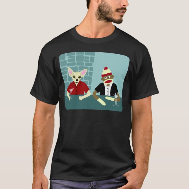 Camiseta Chihuahua & macaco da peúga (Frente)