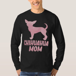 Camiseta Chihuahua Mãe Silhouette Watercolor Scoop