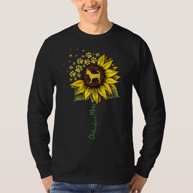 Camiseta Chihuahua Mamãe Sunflower Chiwawa Dogita Cachorro  (Frente)