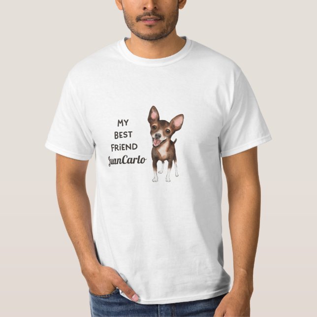 Camiseta Chihuahua Meu Melhor Amigo Personalizado Pet Name  (Frente)