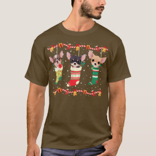 Camiseta Chihuahua Natal Luz Engraçado Cachorro Do Natal