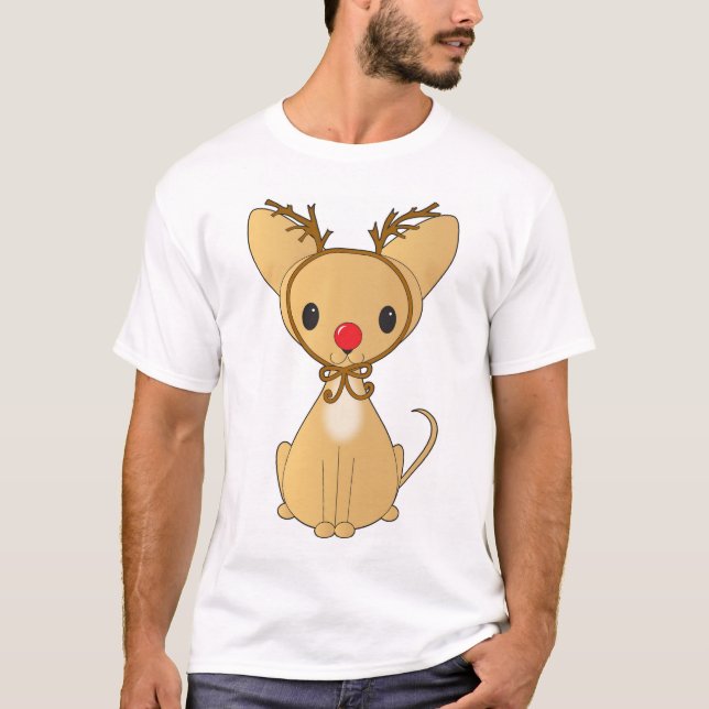 Camiseta Chihuahua no traje de Rudolf (Frente)