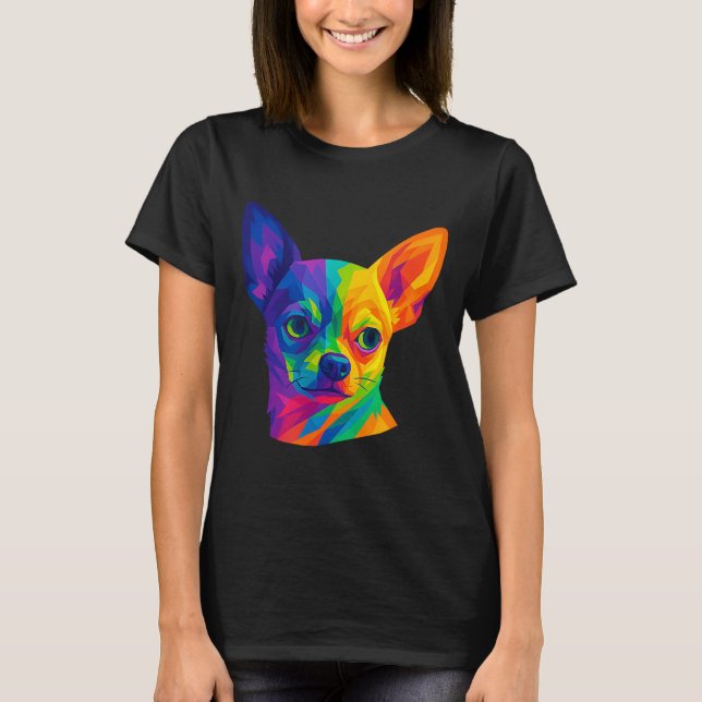 Camiseta Chihuahua P Art Rtrait For Dog Owners  (Frente)