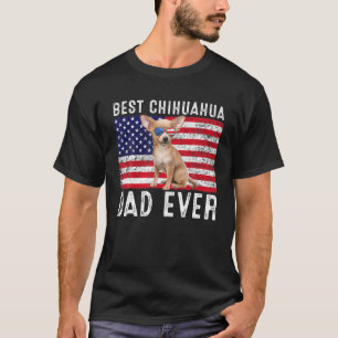 Camiseta Chihuahua Pai EUA Bandeira Americana Chihuahua Dog