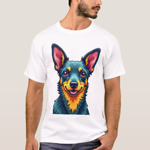 Camiseta Chihuahua Pintura Abstrata Cor Cachorro Fofo (2