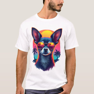 Camiseta Chihuahua Pintura Abstrata Cor Cão Bonito Cop