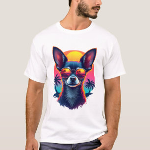Camiseta Chihuahua Pintura Abstrata Cor Cão Bonito Cop