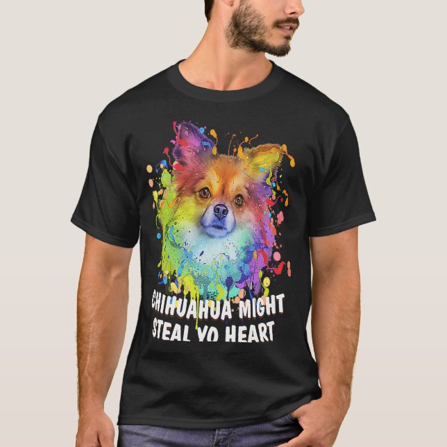 Camiseta Chihuahua Pode Roubar Seu Cachorro Queimado Puppy  (Frente)