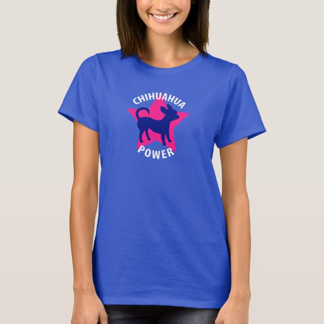 Camiseta Chihuahua Power Cute Long Haired (Frente)