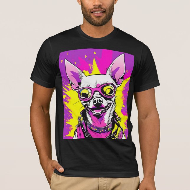 CAMISETA CHIHUAHUA PUNK ROCKER 3 (Frente)