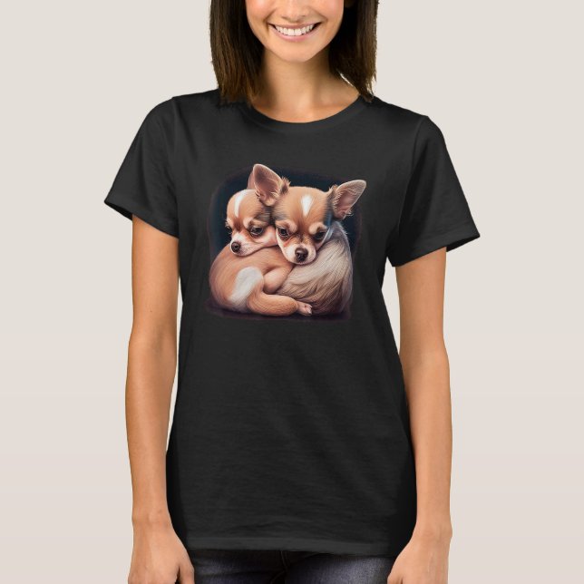 Camiseta Chihuahua Puppys  Cute Dogs Little Love Heart 1 (Frente)
