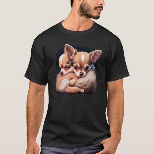 Camiseta Chihuahua Puppys  Cute Dogs Little Love Heart 1 (Frente)