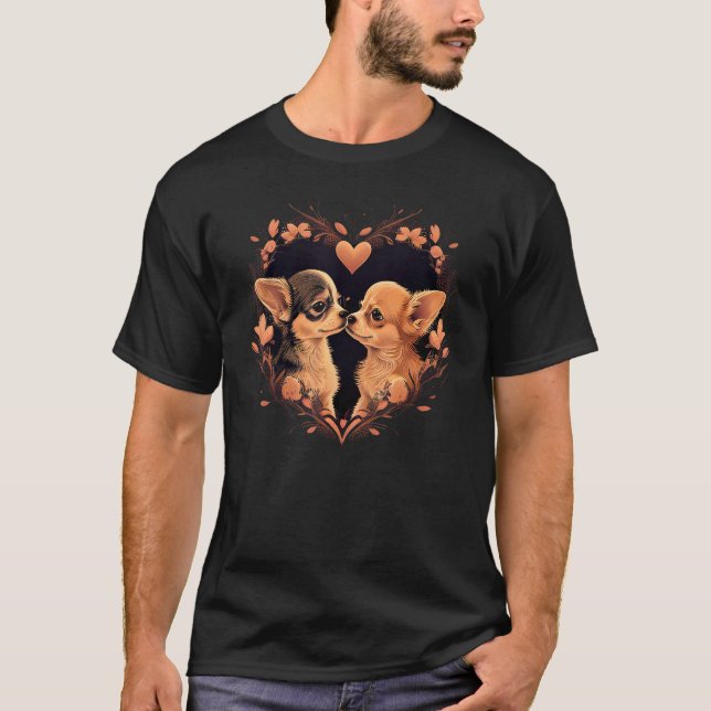Camiseta Chihuahua Puppys  Cute Dogs Little Love Heart 2 (Frente)