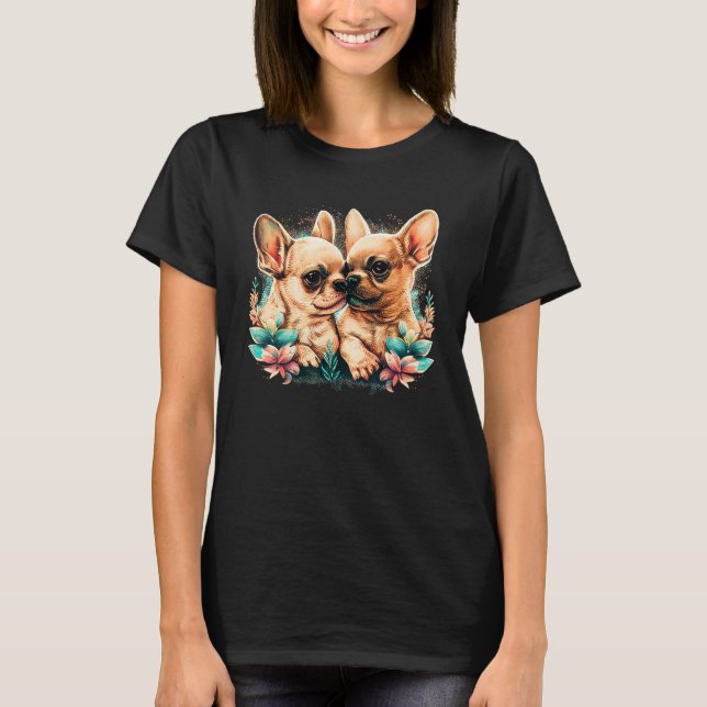 Camiseta Chihuahua Puppys  Cute Dogs Little Love Heart 6 (Frente)