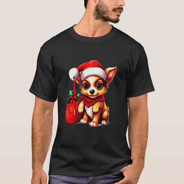 Camiseta Chihuahua  s Christmas Cute Chihuahua for Holidays (Frente)