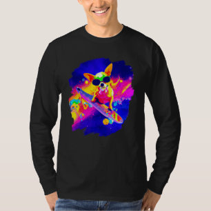 Camiseta Chihuahua Skate fazendo Outer Space Retro Vintage