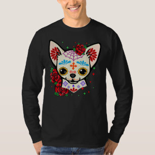 Camiseta Chihuahua Skulls Day Of The Dead Sugar Skull Dog H