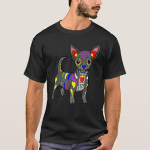 Camiseta Chihuahua Sugar Skull Dia de Los Muertos Dia de